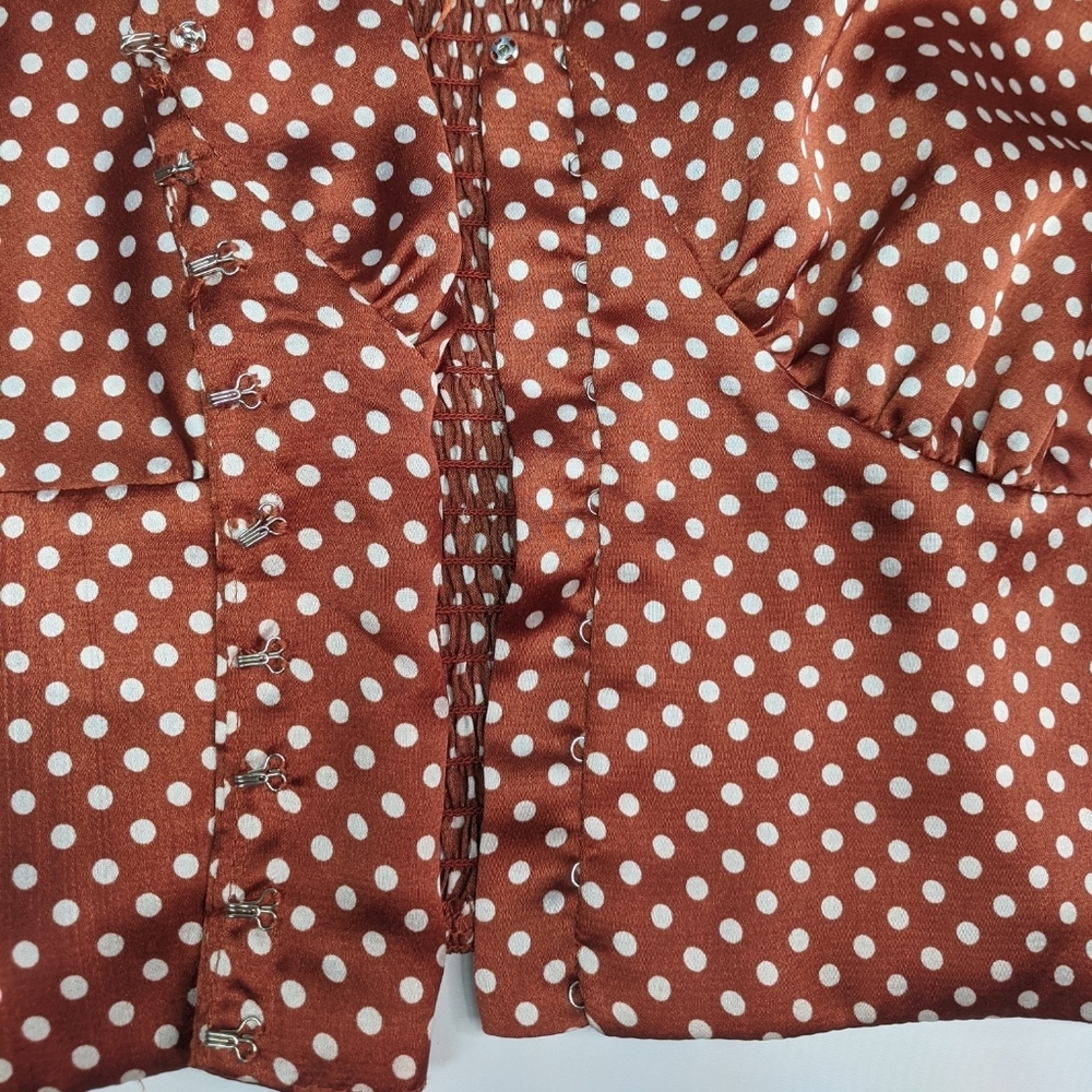 Code Mode Puff Sleeve Crop Top Xs Like New - image 5